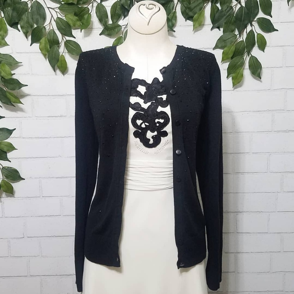 Merona Black Beaded Cardigan